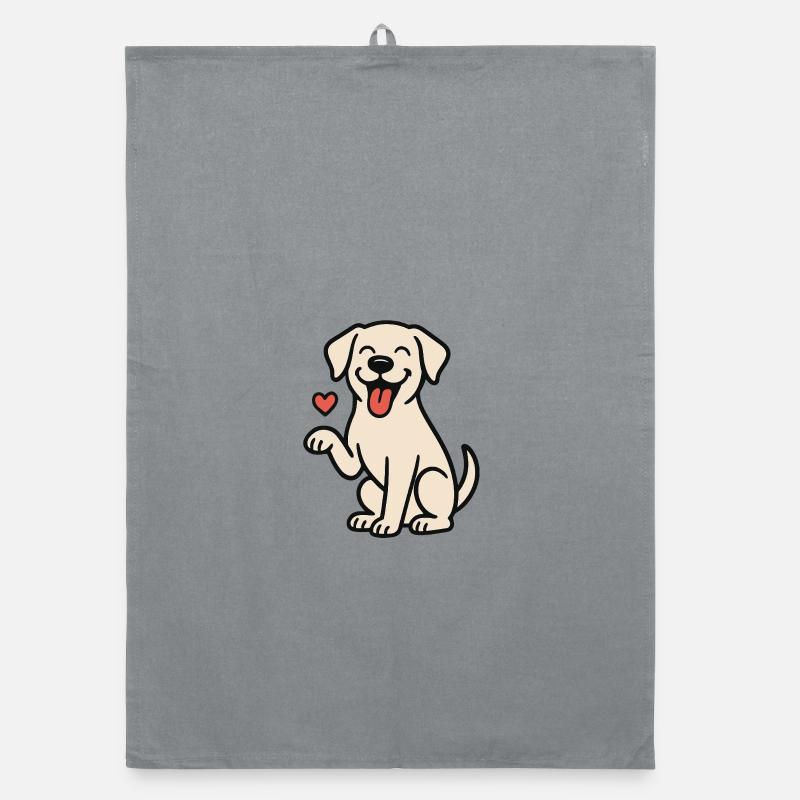 Décoration graphique joyeuse comme un chien Torchon bio