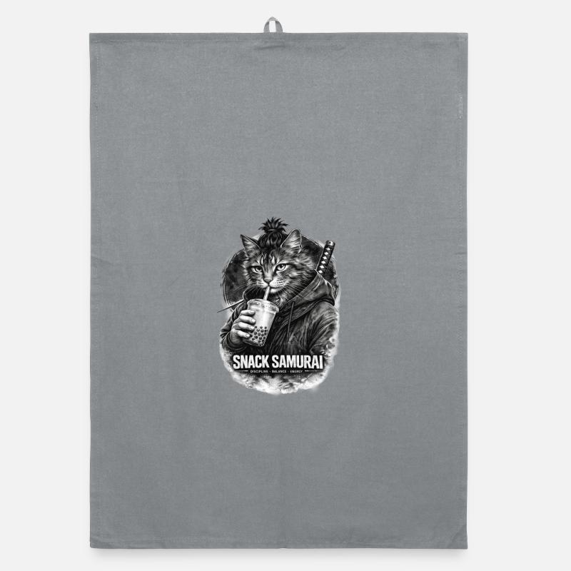 Snack Samurai Cat I - Torchon bio - bruyère