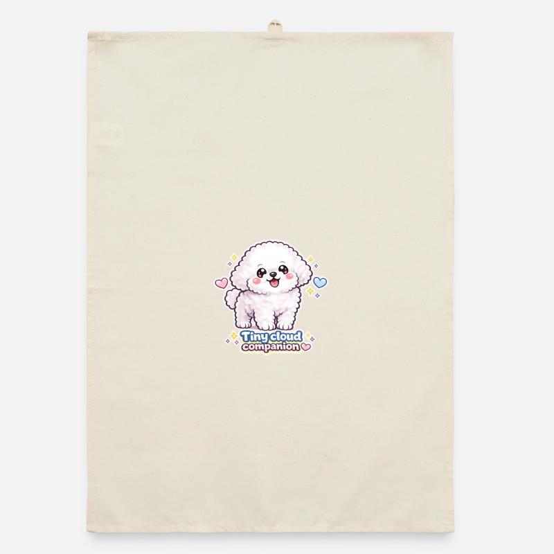 Cuddly Cloud Dog – Tiny Cloud Companion Organic dish towel