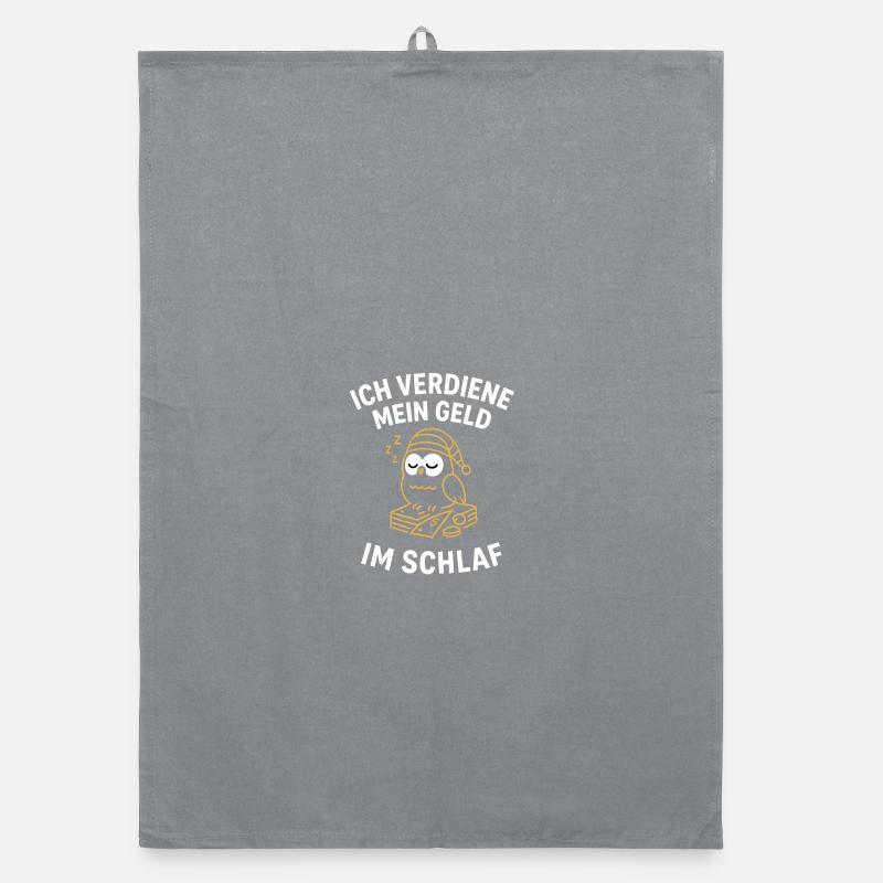 GeldImSchlaf Eule - Organic dish towel - grey