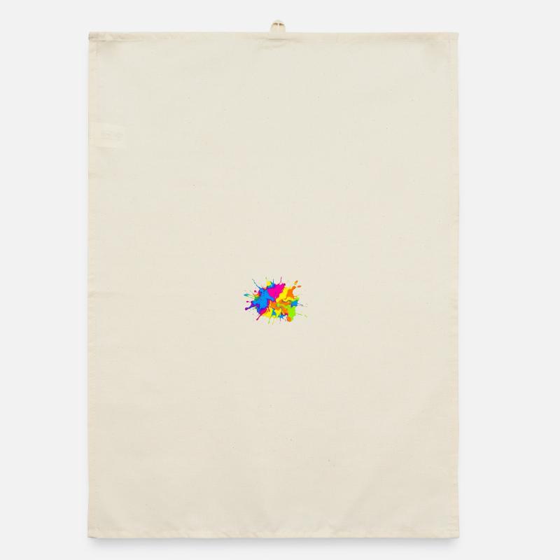 Rainbow Paint Splash Burst Organic dish towel