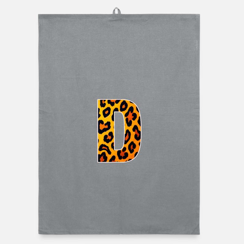 Leopard D Letter Print Organic dish towel