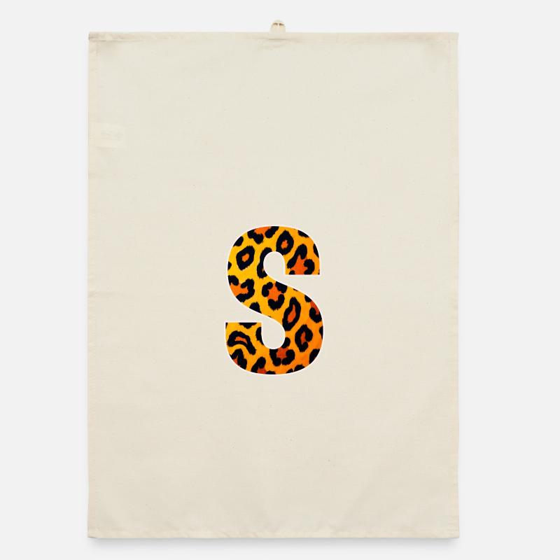 Leopard Print S Letter Organic dish towel
