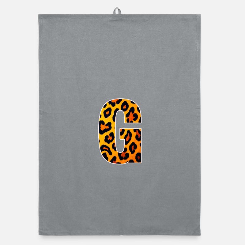 Leopardprint C-Buchstabe Print Organic Geschirrtuch
