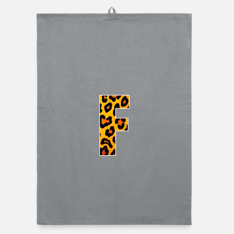 Motif orange de feu effet léopard Torchon bio
