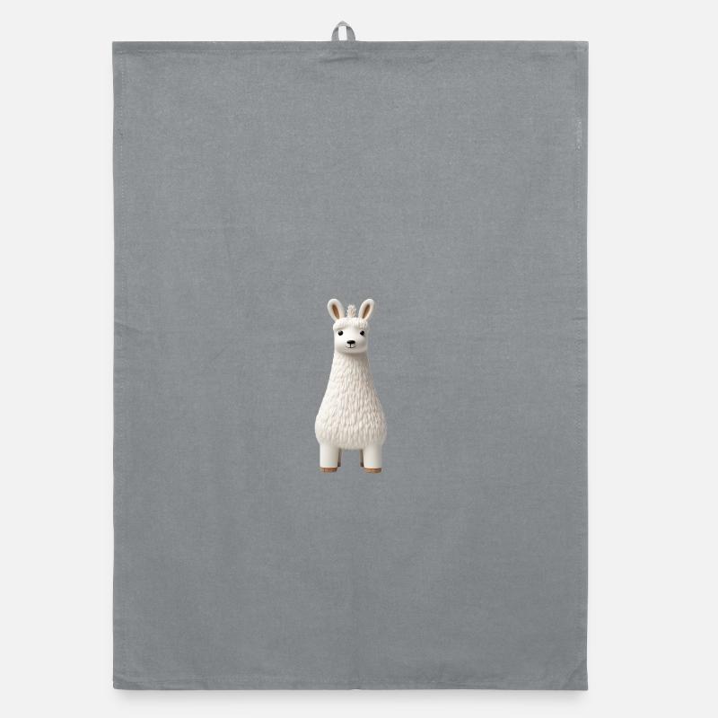 Figure de lama blanc Torchon bio