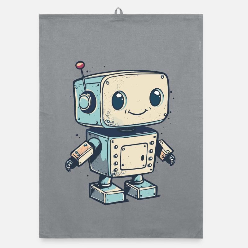 Mignon Retro Robot Print Torchon bio