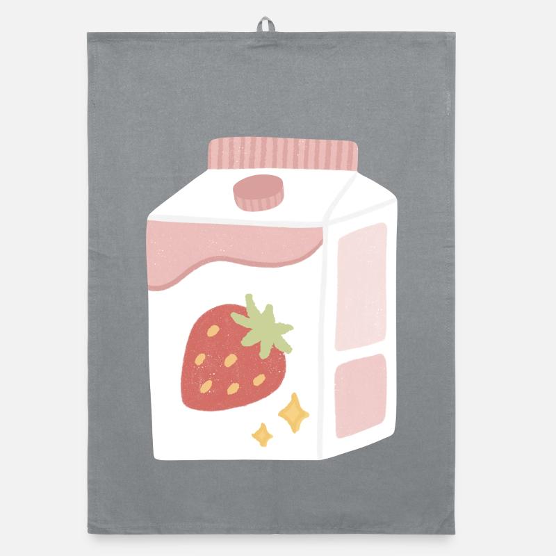 Illustration de boîte de lait de fraise Torchon bio