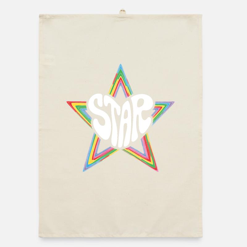 Space Star Psychedelischer Regenbogen Organic Geschirrtuch