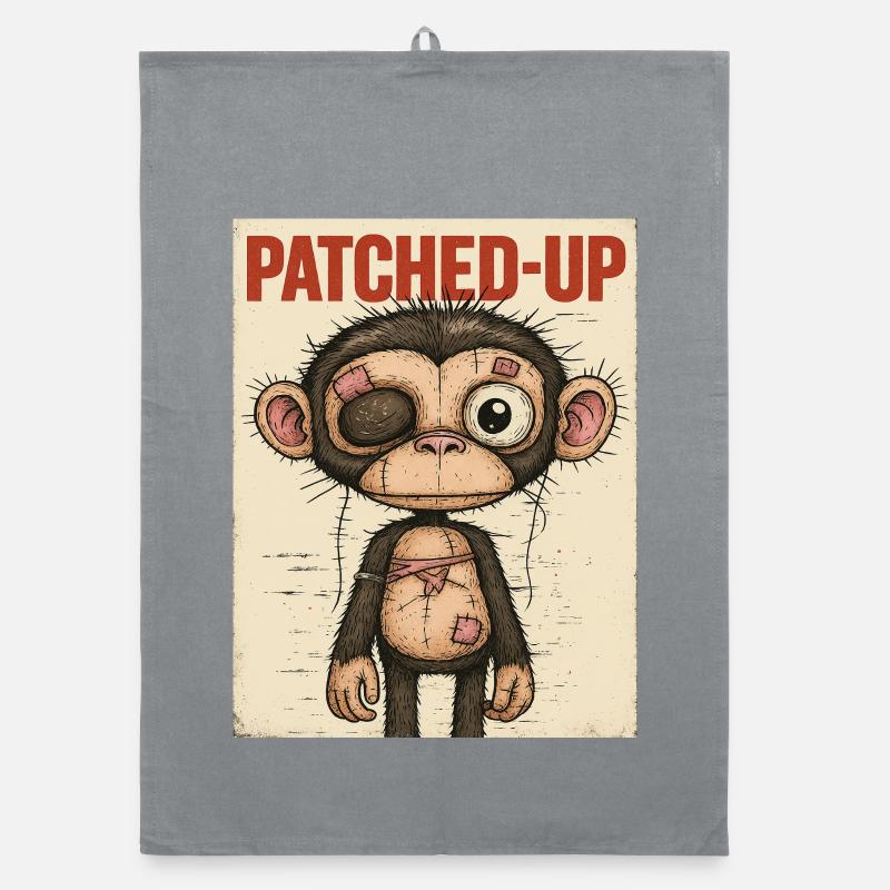 Singe Patchwork : Patched et Courageux Torchon bio