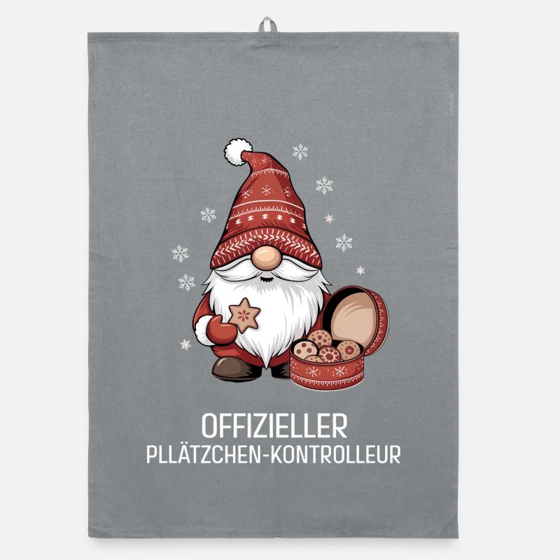 Weihnachtsgnom mit Plätzchen Organic Geschirrtuch