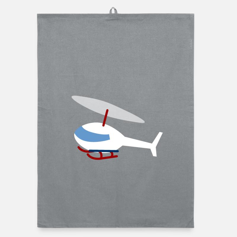 White Helicopter Organic dish towel