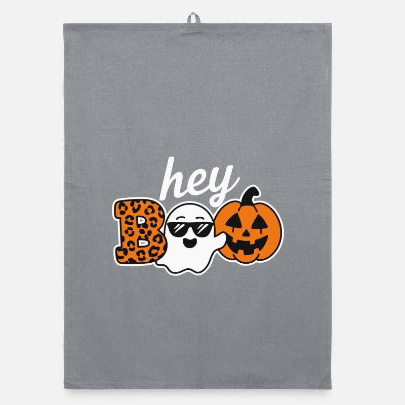Hey Boo Halloween Leopard Ghost Organic Geschirrtuch