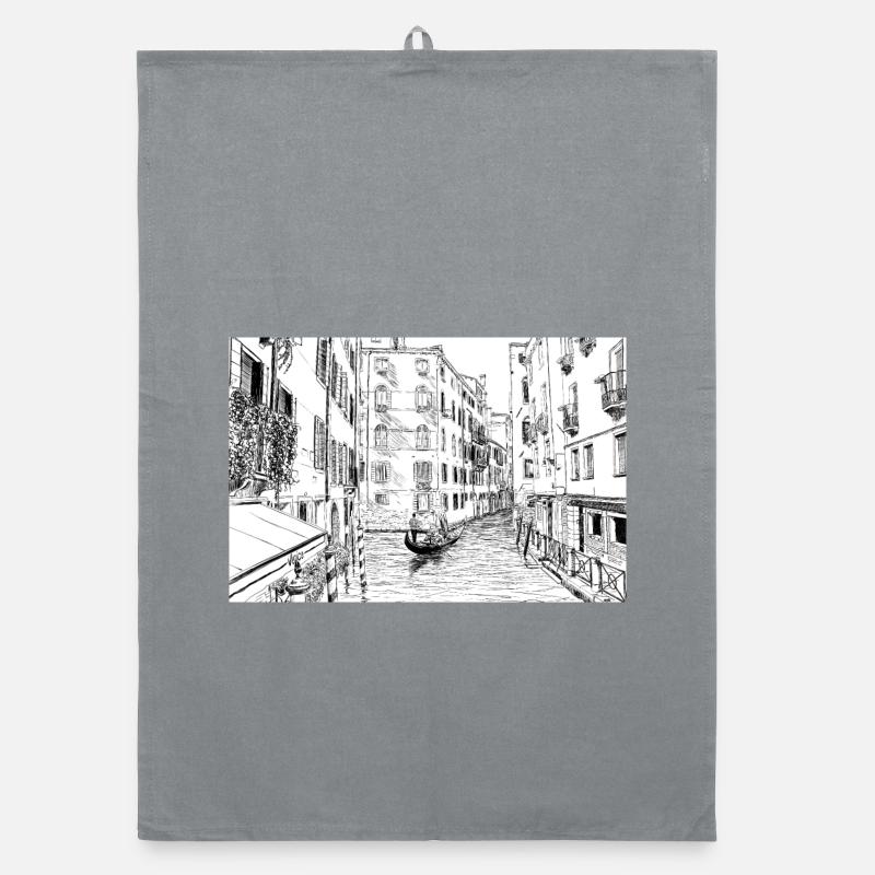 Venedig - Organic Geschirrtuch - Grau