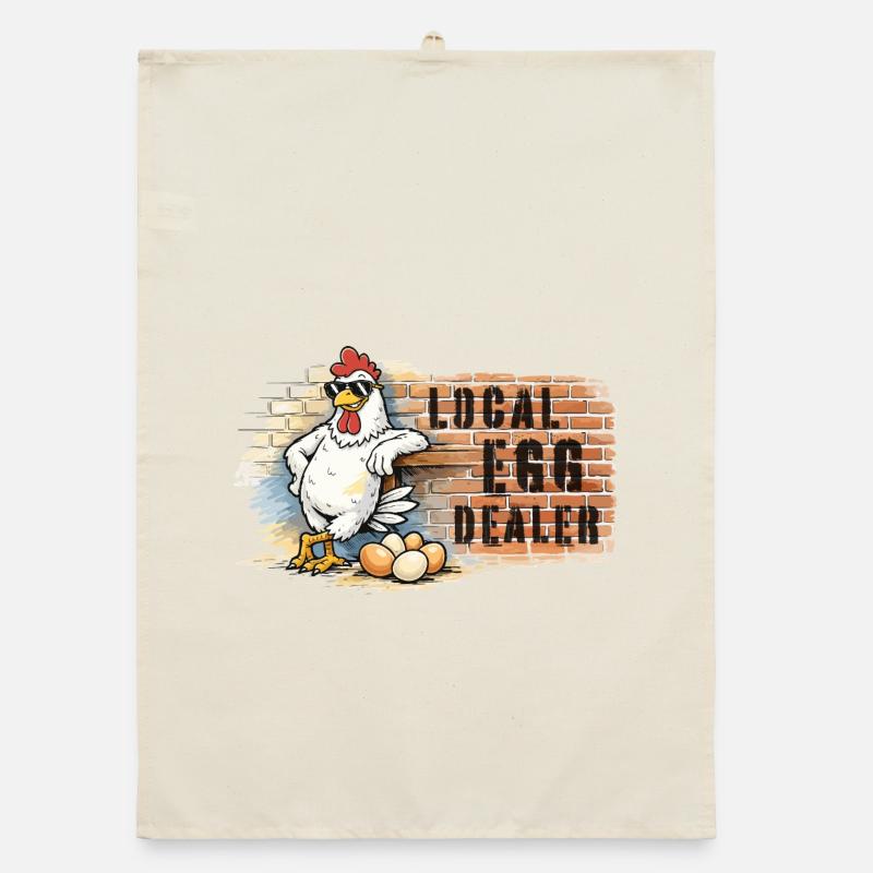 Chicken in graffiti style Organic dish towel