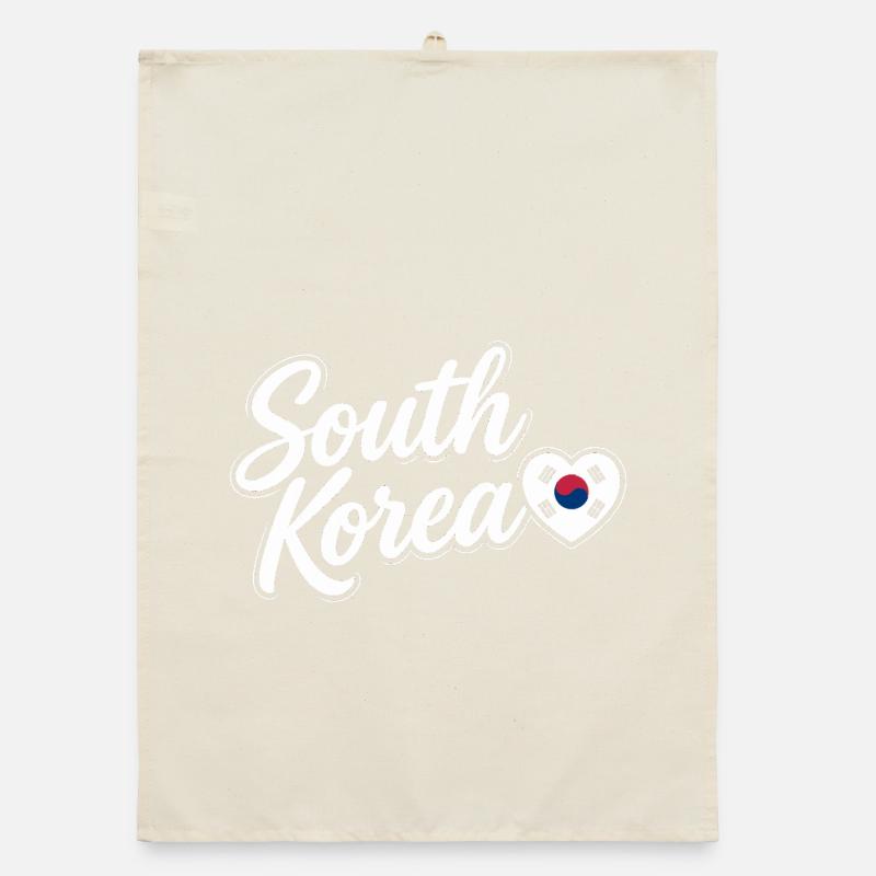 Scénario sud-coréen avec amour de cœur de drapeau Torchon bio