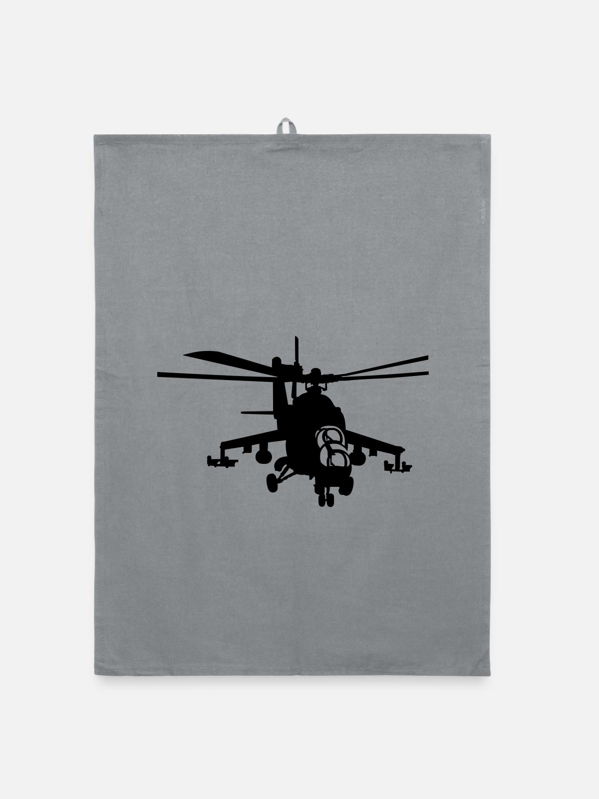 hélicoptère Mi-24 - Torchon bio - bruyère - Devant