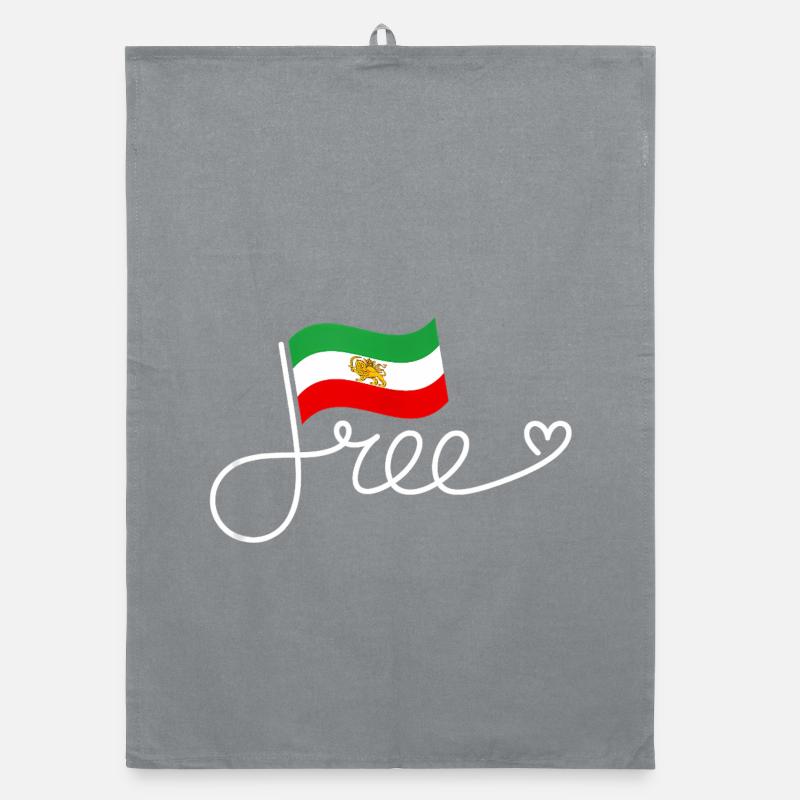Lettrage du drapeau libre de l’Iran Torchon bio