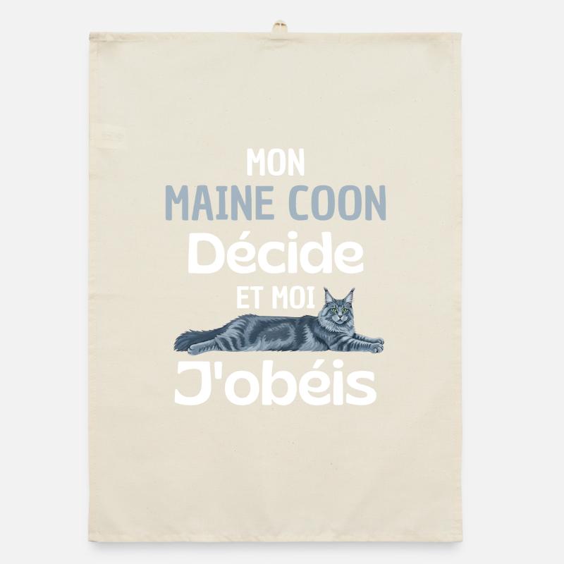 Maine Coon Commande Tu Obéis Torchon bio