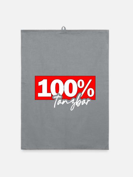 100% Tanzbar – Bold Dance Typography - Organic Geschirrtuch - Grau