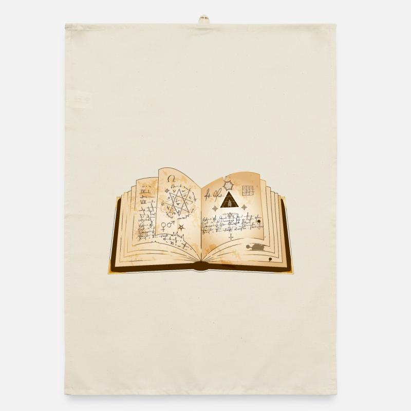 ancient magic book with ancient spells Organic dish towel