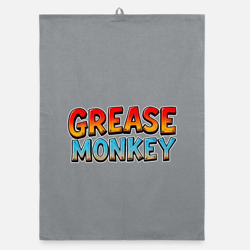 GreaseMonkey Cartoon Text Organic dish towel