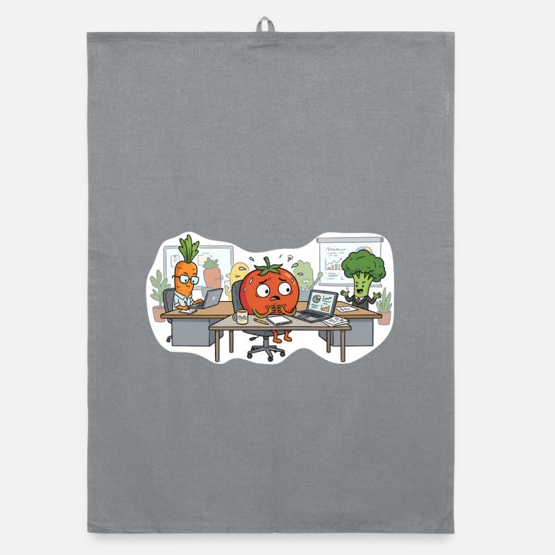Stressed Tomato – Office Vegetables - Organic Geschirrtuch - Grau