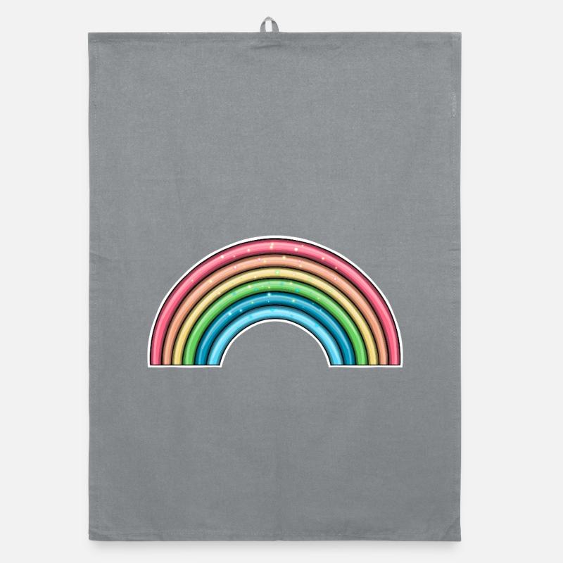 Vibrant Rainbow Arch Design Organic dish towel