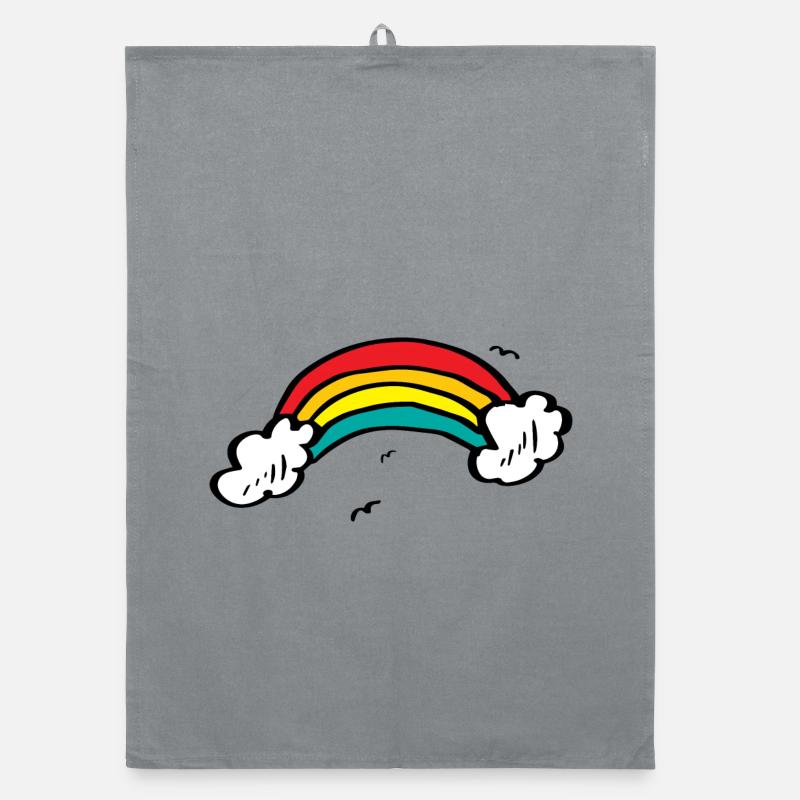 Vivid Rainbow Arc Organic dish towel