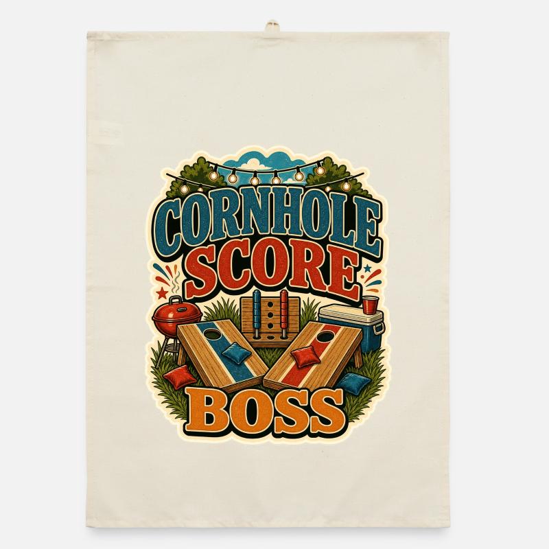 CORNHOLE SCORE Organic dish towel
