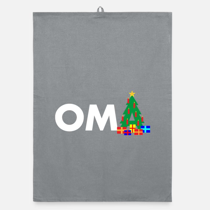 Oma Weihnachtsbaum - Organic Geschirrtuch - Grau