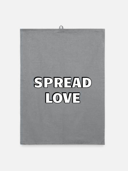 Spread Love Bold Black White Typography - Organic dish towel - grey - Front