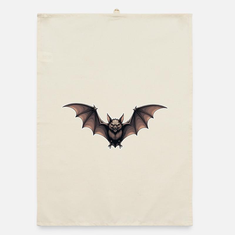 Bat Night Flight Emblem Organic dish towel