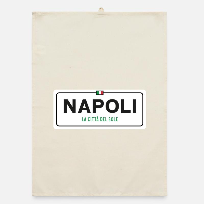 Ortsschild Napoli Organic Geschirrtuch