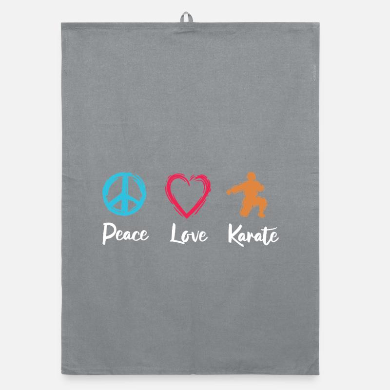Frieden Liebe Karate Organic Geschirrtuch