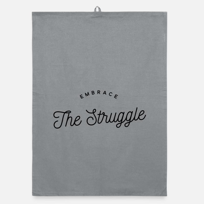 Umarme den Kampf – Motivation Retro Black Organic Geschirrtuch