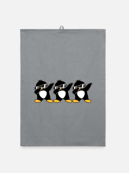 Dab Team Penguin - Organic dish towel - grey - Front