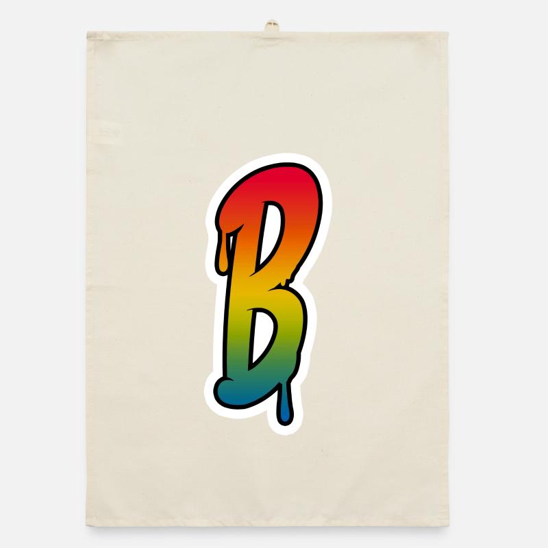 Letter B Graffiti Lettering Alphabet Monogram Init Organic dish towel