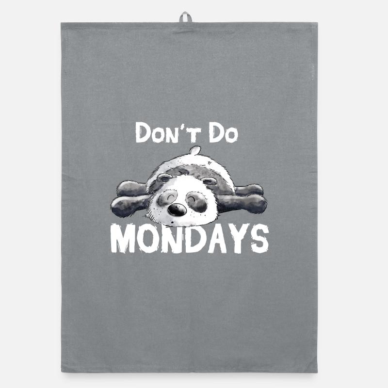 Don't Do Mondays Panda Bear Organic dish towel