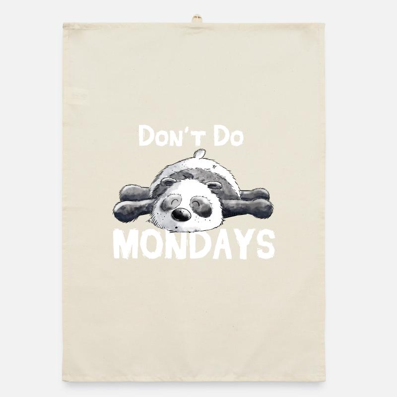 Don't Do Mondays Panda Bear Organic dish towel