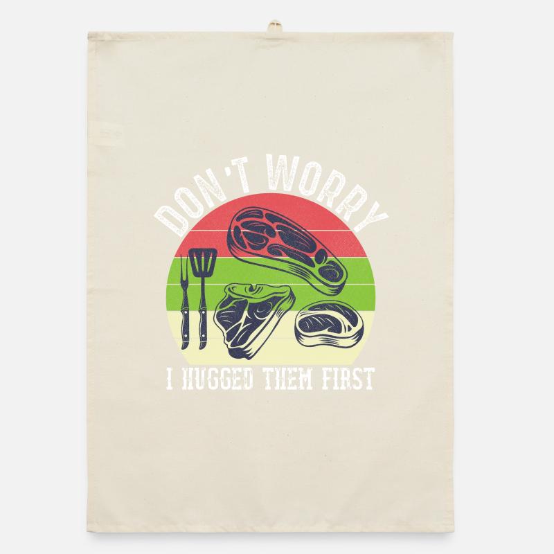 Metzger Schlachttier Fleischschneider BBQ Organic Geschirrtuch