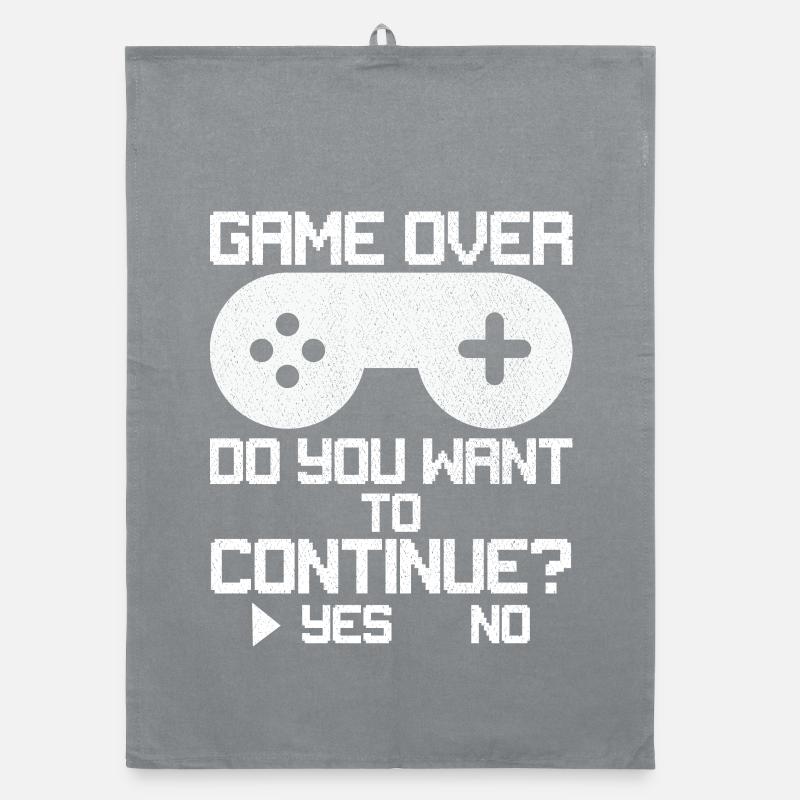 Game Over Willst du weitermachen? Organic Geschirrtuch