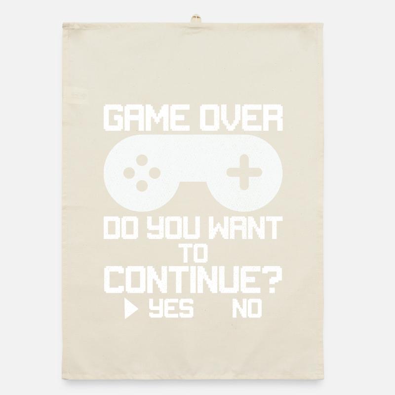 Game Over Willst du weitermachen? Organic Geschirrtuch