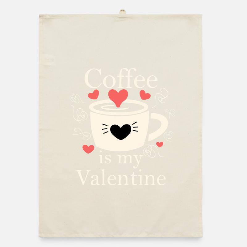 Le café, c’est ma Saint-Valentin - Saint-Valentin Torchon bio