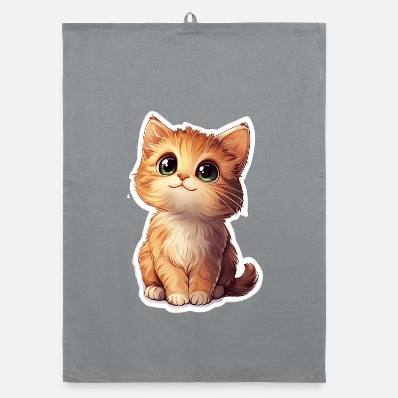 Cute Cat Kitten Organic dish towel
