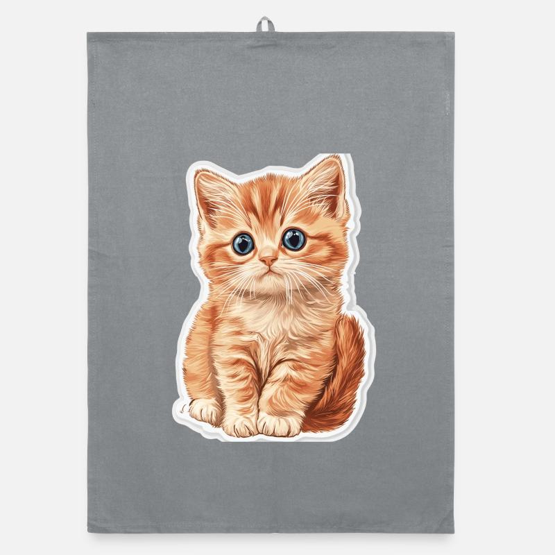 Cute Cat Kitten Organic dish towel
