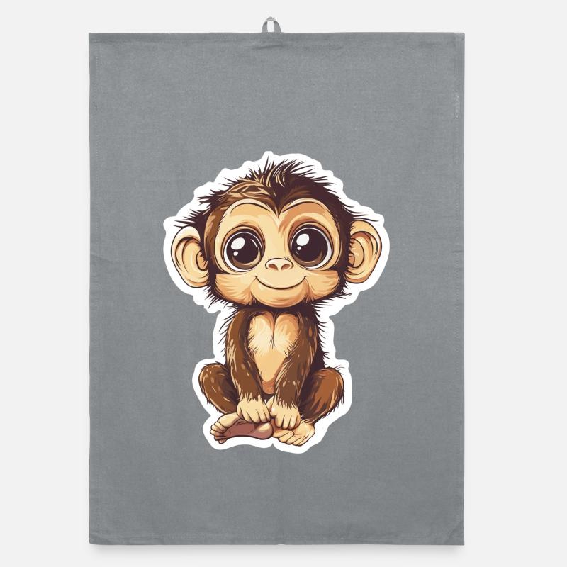 Affe Süsses Äffchen Geschenk für Affenfans Organic Geschirrtuch