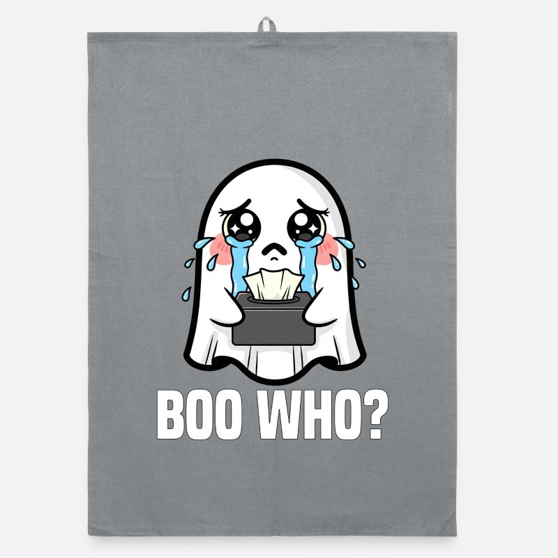 WER WIRD AUSGEBUHT? - GHOST HALLOWEEN Organic Geschirrtuch