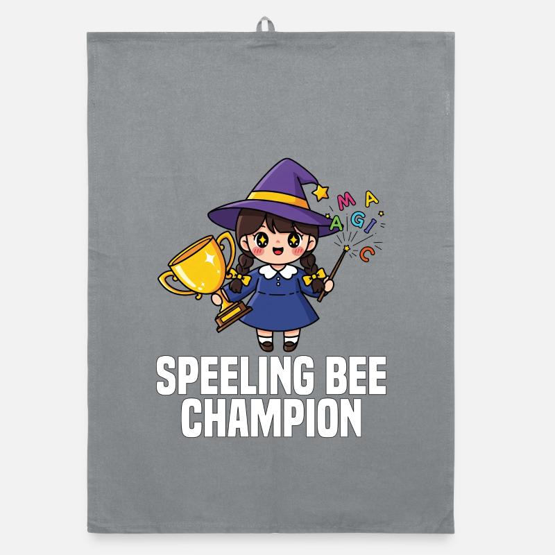 SPEELING BEE CHAMPION - SORCIÈRE HALLOWEEN - Torchon bio - bruyère