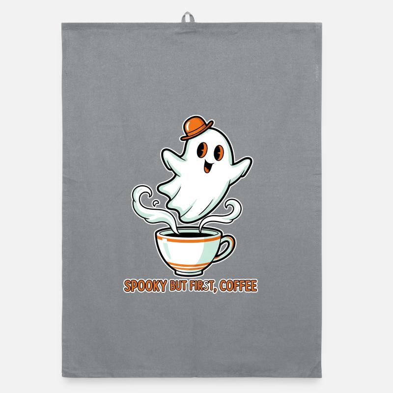 Fantôme effrayant avec café Torchon bio